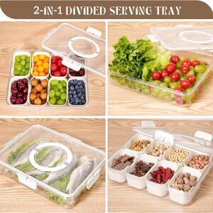 Divided Serving Tray with Lid and Handle - BRAND NEW